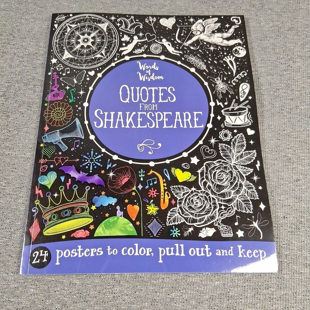 Words of Wisdom Quotes from Shakespeare Coloring Book 24 Posters Kane Miller